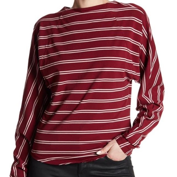 Free People Tops - NWT Free People Armore striped tee size S red grey